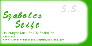 szabolcs stift business card